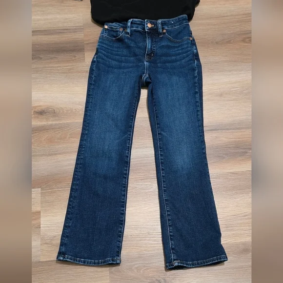 Madewell Curvy Kick Out High Rise Stretch Dark Wash Blue Jeans Size 25 - Picture 4 of 15